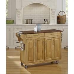 HOMESTYLES Create-A-Cart In Natural Finish With Oak Top