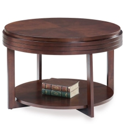 LEICK FURNITURE Favorite Finds Round Wood Coffee Table In Chocolate Cherry