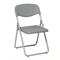 OFFICE STAR Set Of 4 Plastic Folding Chair In In Gray