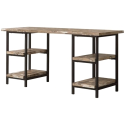 COASTER Skelton 4 Shelf Writing Desk In Salvaged Cabin And In Black