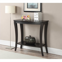 CONVENIENCE CONCEPTS Newport Console Table With Shelf In Espresso Wood Finish