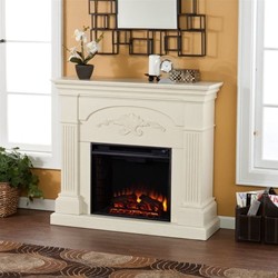 SOUTHERN ENTERPRISES Salerno Electric Fireplace In In Ivory