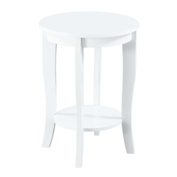 CONVENIENCE CONCEPTS American Heritage Round Table In Wood Finish In White