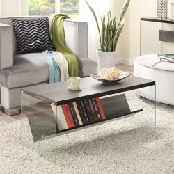CONVENIENCE CONCEPTS Soho Coffee Table In Weathered Wood Finish In Gray