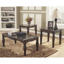 ASHLEY FURNITURE North Shore 3 Piece Coffee Table Set In In Dark Brown