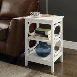 CONVENIENCE CONCEPTS Omega Square End Table In Wood Finish In White