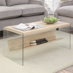 CONVENIENCE CONCEPTS Soho Coffee Table In Weathered Wood Finish In White