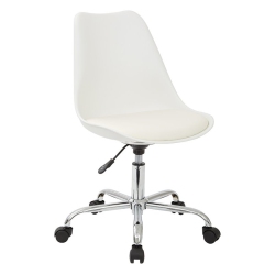 OFFICE STAR Emerson Office Chair With Pneumatic Chrome Base In White