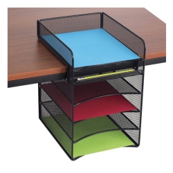 SAFCO Onyx Horizontal Hanging Desk Organizer In In Black