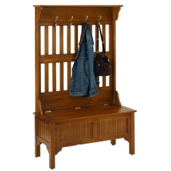 HOMESTYLES Homestead Full Hall Tree In Cottage Oak