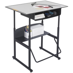 SAFCO Alphabetter 24" X 36" Student Desk In With Book Box In Gray