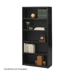 SAFCO Value Mate 5-Shelf Economy Metal Bookcase In In Black