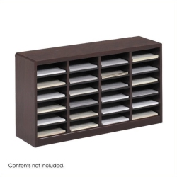 SAFCO E-Z Stor Wood Mail Organizer - 24 Compartments In Mahogany