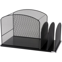 SAFCO Onyx Mesh Desk Organizer With 2 Upright Sections In Black