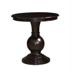 LINON Amalie Round Wood Accent Table In Espresso In Brown