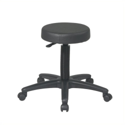 OFFICE STAR Pneumatic Drafting Backless Vinyl Stool With Dual Wheel Casters In Black