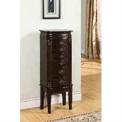 POWELL FURNITURE Italian Influenced Transitional "espresso" Jewelry Armoire