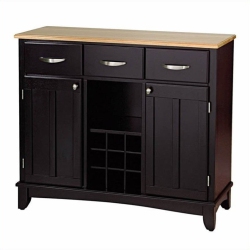 HOMESTYLES Wood Top Large Buffet In In Black