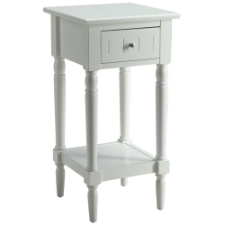 CONVENIENCE CONCEPTS French Country Khloe Square End Table In Wood Finish In White