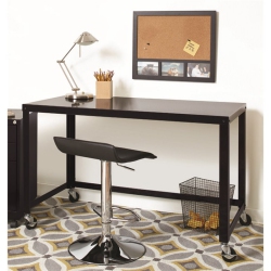 HIRSH INDUSTRIES LLC Ready-To-Assemble 48-Inch Wide Mobile Metal Desk In Black