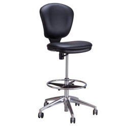 SAFCO Metro Faux Leather Adjustable Drafting Chair In In Black