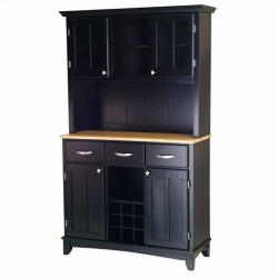 HOMESTYLES Buffet Of Buffets Wood Buffet With Hutch In In Black