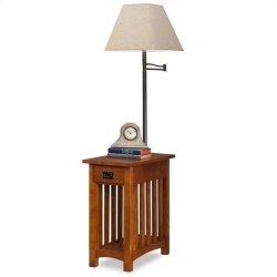 LEICK FURNITURE Mission Chairside Solid Wood Lamp Table Medium In Oak