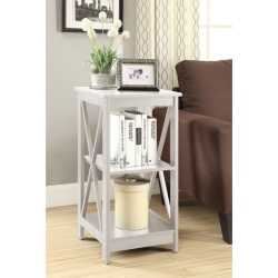 CONVENIENCE CONCEPTS Oxford Square End Table In Wood Finish In White