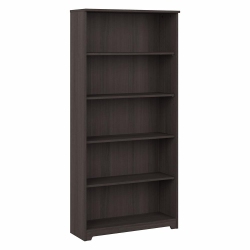 BUSH Cabot 5 Shelf Tall Bookcase In Heather - Engineered Wood In Gray