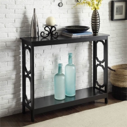 CONVENIENCE CONCEPTS Omega Console Table In Wood Finish In Black