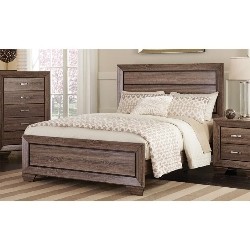 COASTER Kauffman Panel Rustic Country Bed - Queen - Washed Taupe