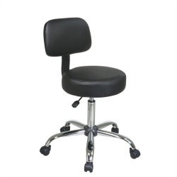 OFFICE STAR Pneumatic Drafting Chair With Stool And Back With Vinyl Seat In Black