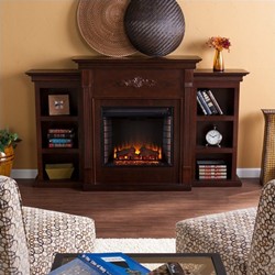 SOUTHERN ENTERPRISES Fredricksburg Electric Fireplace W/ Bookcases In Espresso