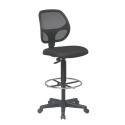 OFFICE STAR Deluxe Mesh Back Drafting Chair With Mesh Seat In Black