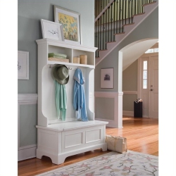 HOMESTYLES Naples Wood Hall Tree In Off In White