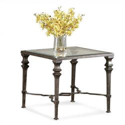 BASSETT MIRROR Traditional Square End Table - Burnished Bronze