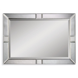 BASSETT MIRROR Barbarella Wall Mirror In Wood Frame In Silver