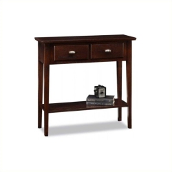 LEICK FURNITURE Hall Wood Console-Sofa Table In Chocolate Oak Finish