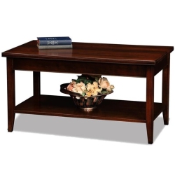 LEICK FURNITURE Laurent Small Solid Wood Coffee Table In Chocolate Cherry