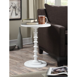 CONVENIENCE CONCEPTS Palm Beach Spindle Table In Wood Finish In White