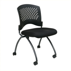 OFFICE STAR Set Of 2 Deluxe Armless Folding Chair In Coal And Titanium In Black