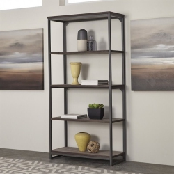 HOMESTYLES Barnside Wood Metro Shelf In In Gray
