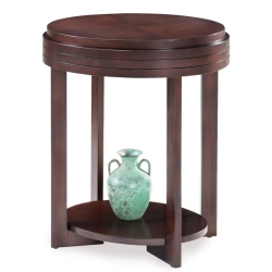 LEICK FURNITURE Favorite Finds Oval Wood End Table In Chocolate Cherry