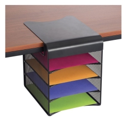 SAFCO Onyx Solid Top Horizontal With Hanging Steel Desk Organizer In In Black