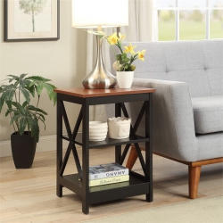 CONVENIENCE CONCEPTS Oxford End Table In And Cherry Wood Finish In Black