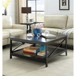 CONVENIENCE CONCEPTS Oxford 36" Square Coffee Table In Wood Finish In Black