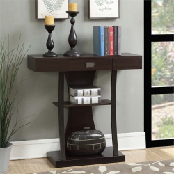 CONVENIENCE CONCEPTS Newport Harri Console Table In Espresso Wood Finish