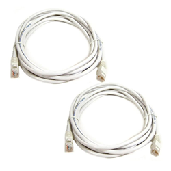 GLOBALTONE Value Pack 2X Cat6 (500 Mhz) Utp Network Ethernet Cable 7Ft In White