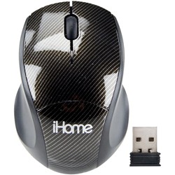 IHOME Wireless Optical Notebook Mouse With Nano USB Receiver In Black