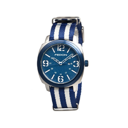 FEDON Giorgio 1919 Fdaf003 Men's Army Nylonwatch & White In Blue